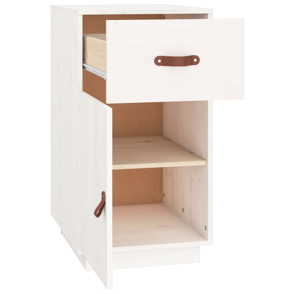 Meuble de bureau blanc 40x50x75 cm en bois de pin massif