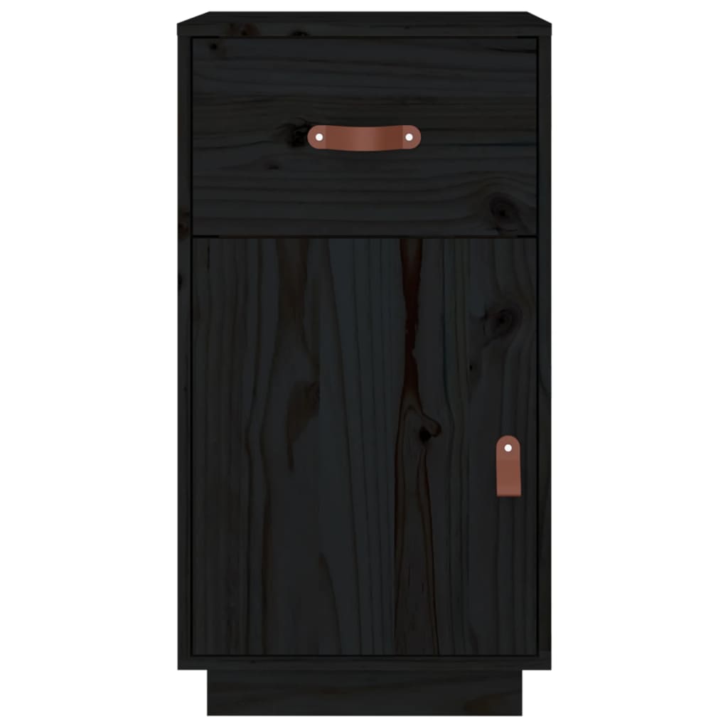 Meuble de bureau noir 40x50x75 cm en bois de pin massif