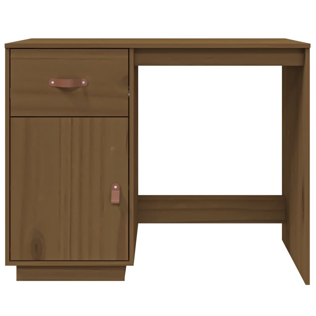 Bureau marron miel 95x50x75cm bois de pin massif