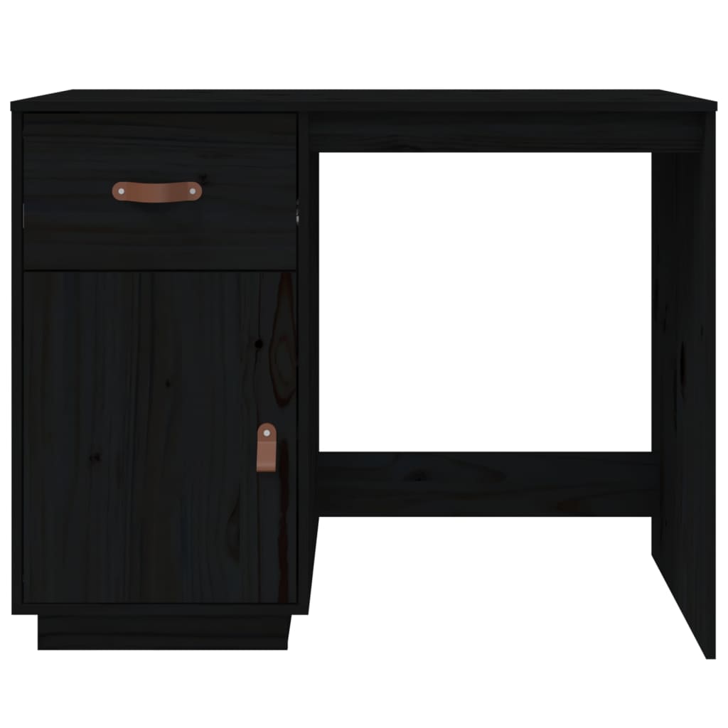 Bureau noir 95x50x75cm bois de pin massif