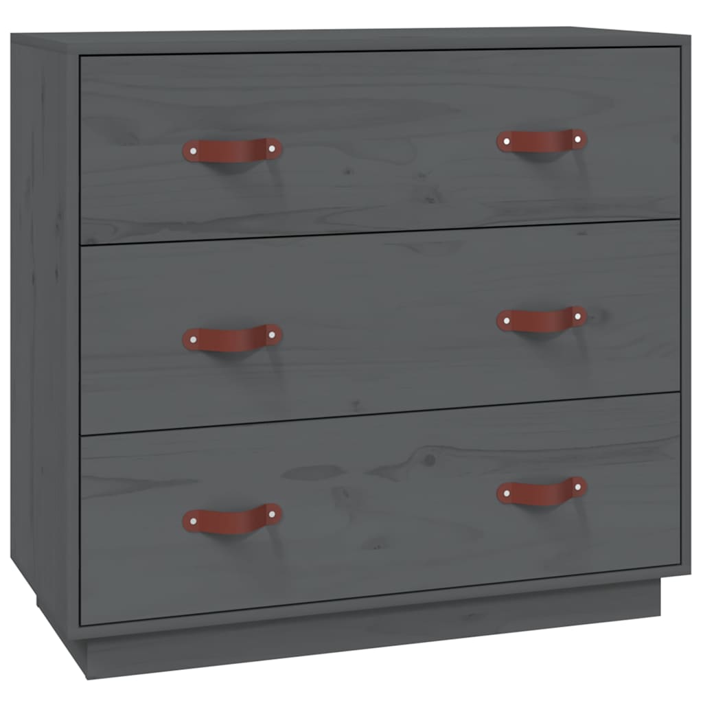 Sideboard Grau 80x40x75 cm Massivholz Kiefer