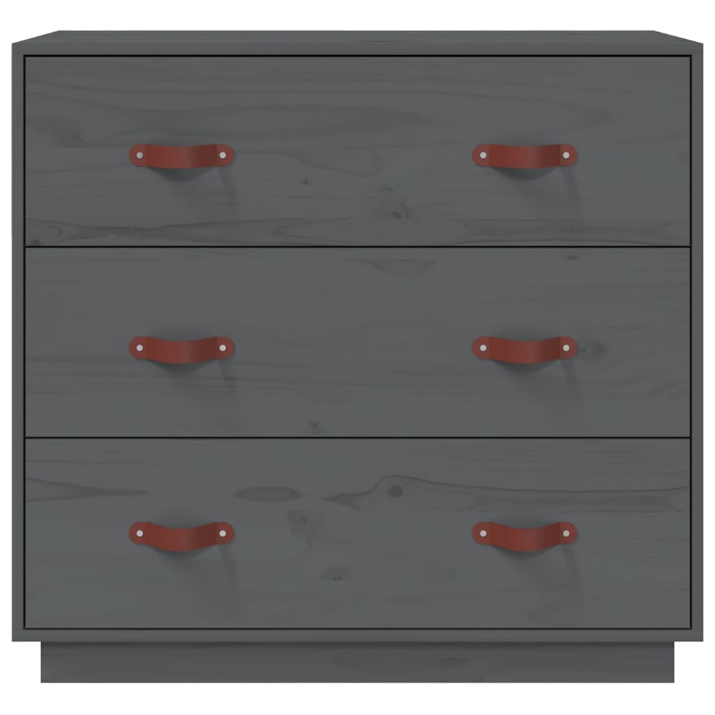 Sideboard Grau 80x40x75 cm Massivholz Kiefer
