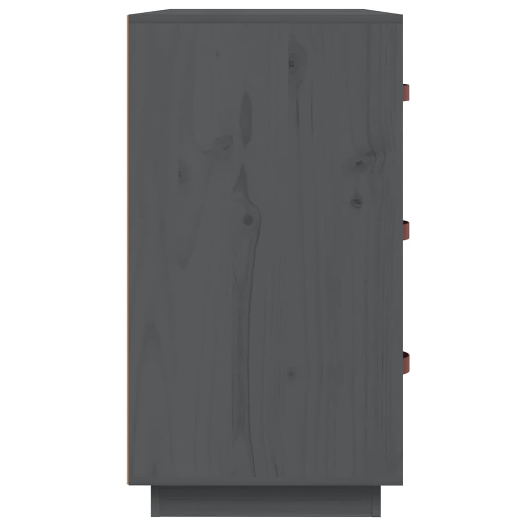 Sideboard Grau 80x40x75 cm Massivholz Kiefer