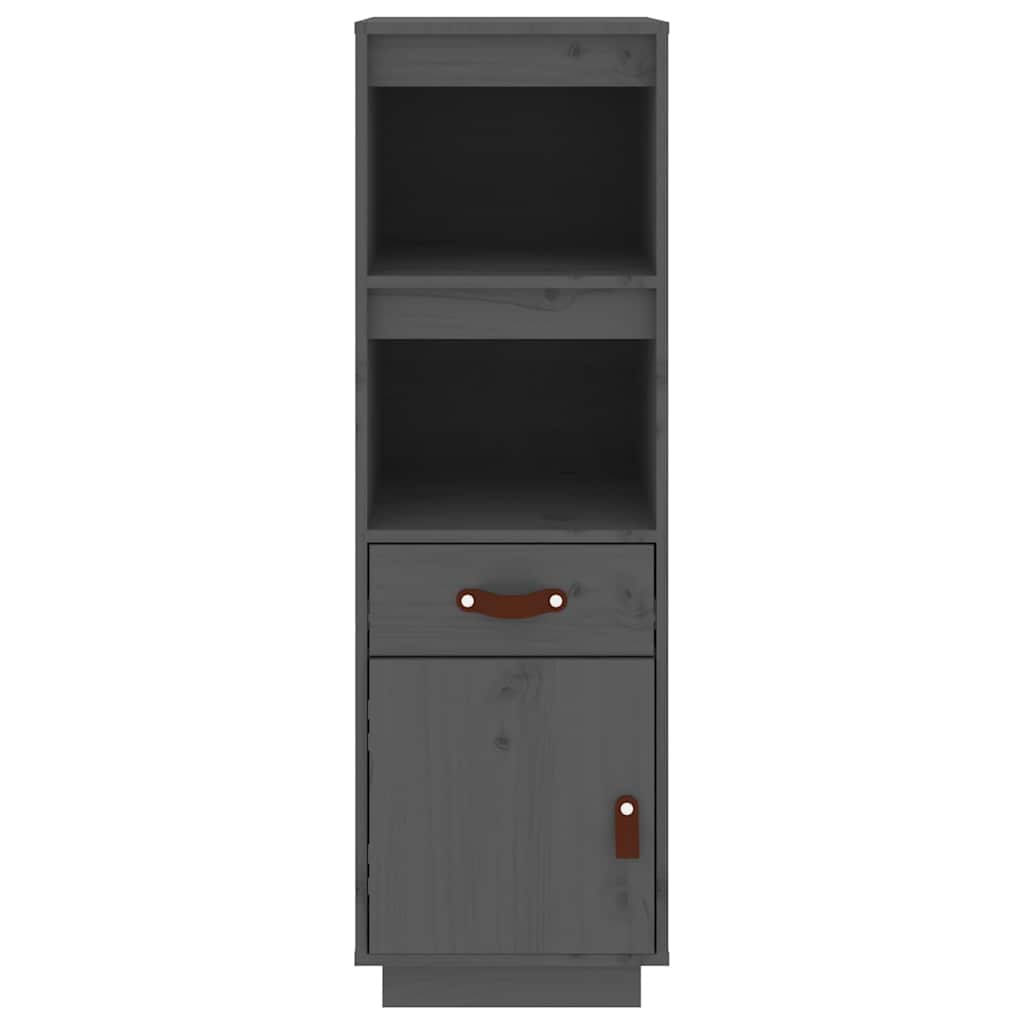 Highboard Grau 34x40x108,5 cm Massivholz Kiefer