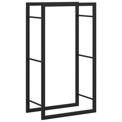 Brennholzregal Mattschwarz 50x28x94 cm Stahl