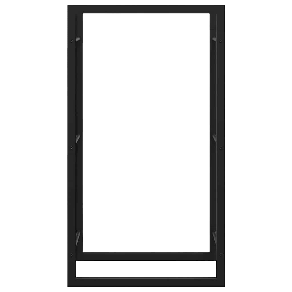 Brennholzregal Mattschwarz 50x28x94 cm Stahl
