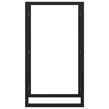 Brennholzregal Mattschwarz 50x28x94 cm Stahl