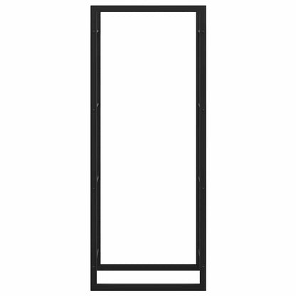 Brennholzregal Mattschwarz 50x28x132 cm Stahl