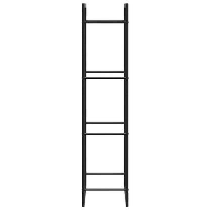 Brennholzregal Mattschwarz 50x28x132 cm Stahl