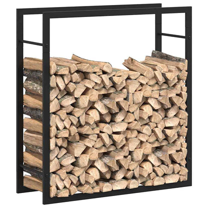 Brennholzregal Mattschwarz 80x28x86 cm Stahl