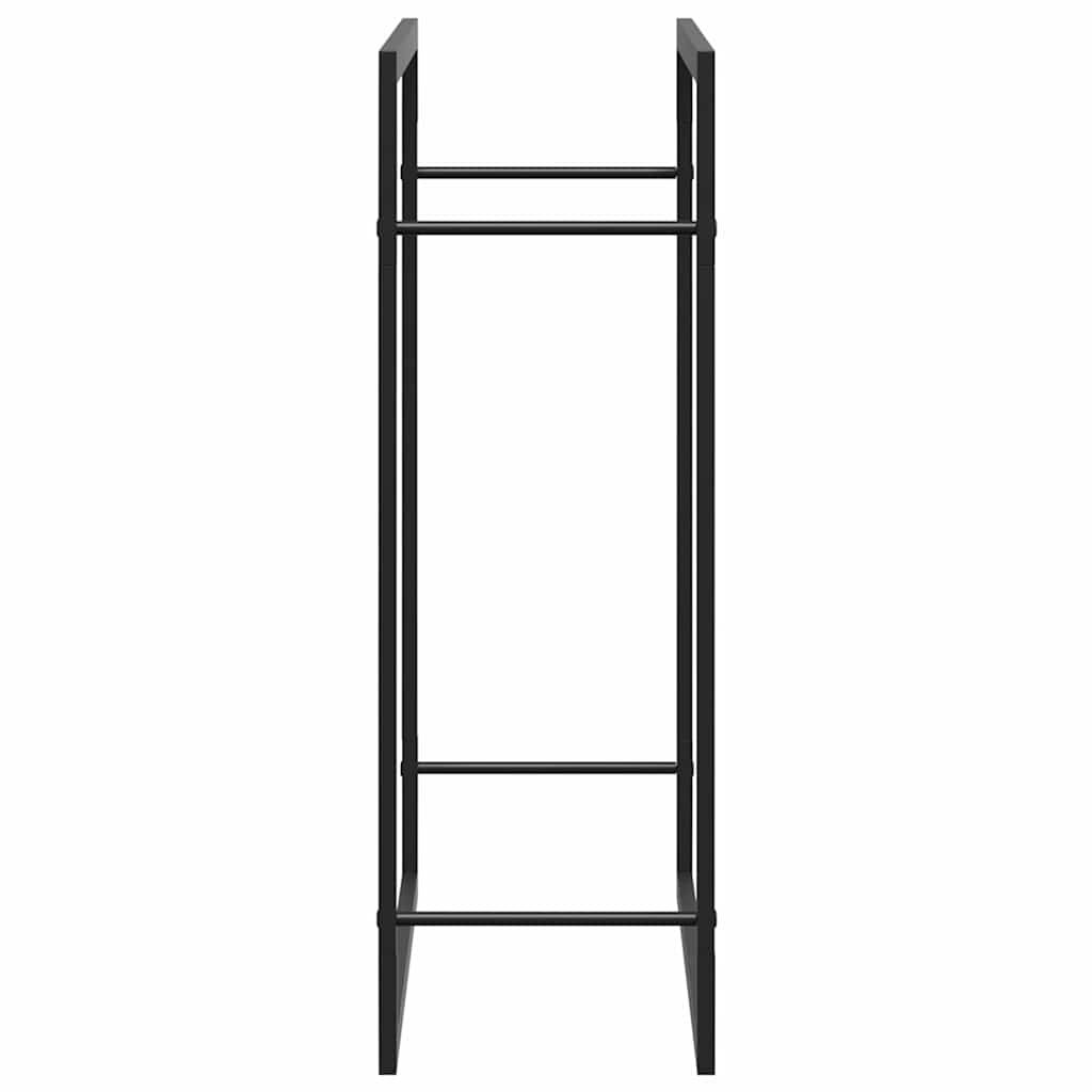 Brennholzregal Mattschwarz 80x28x86 cm Stahl
