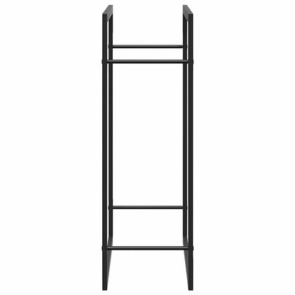 Brennholzregal Mattschwarz 80x28x86 cm Stahl