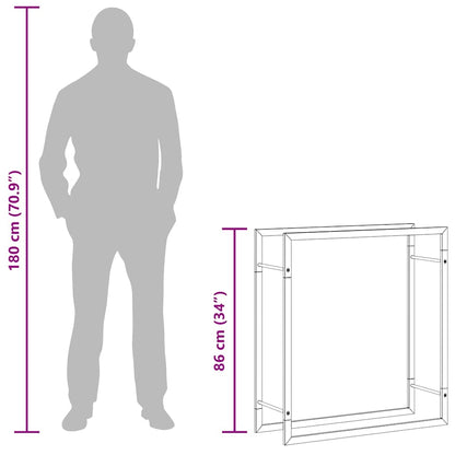 Brennholzregal Mattschwarz 80x28x86 cm Stahl