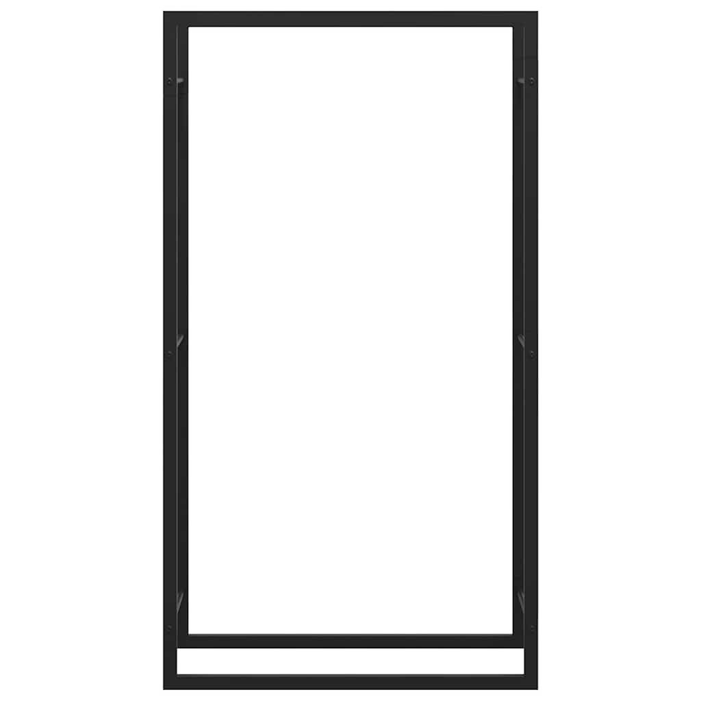 Brennholzregal Mattschwarz 80 x 28 x 154 cm Stahl