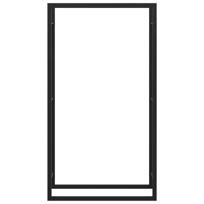 Brennholzregal Mattschwarz 80 x 28 x 154 cm Stahl