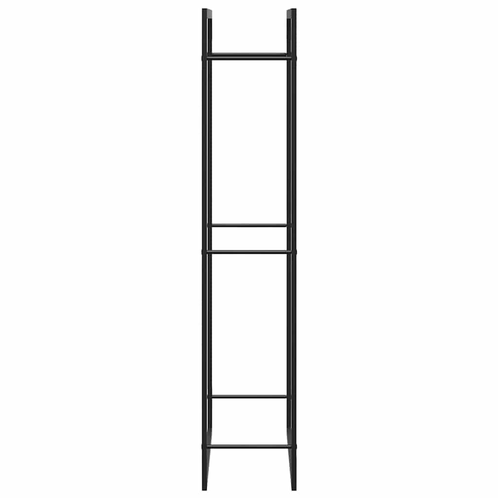Brennholzregal Mattschwarz 80 x 28 x 154 cm Stahl