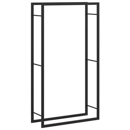 Brennholzregal Mattschwarz 80 x 28 x 154 cm Stahl