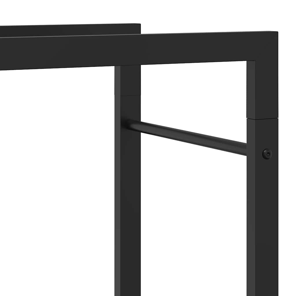 Brennholzregal Mattschwarz 80 x 28 x 154 cm Stahl