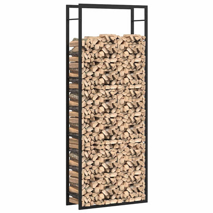 Brennholzregal Mattschwarz 80 x 28 x 222 cm Stahl