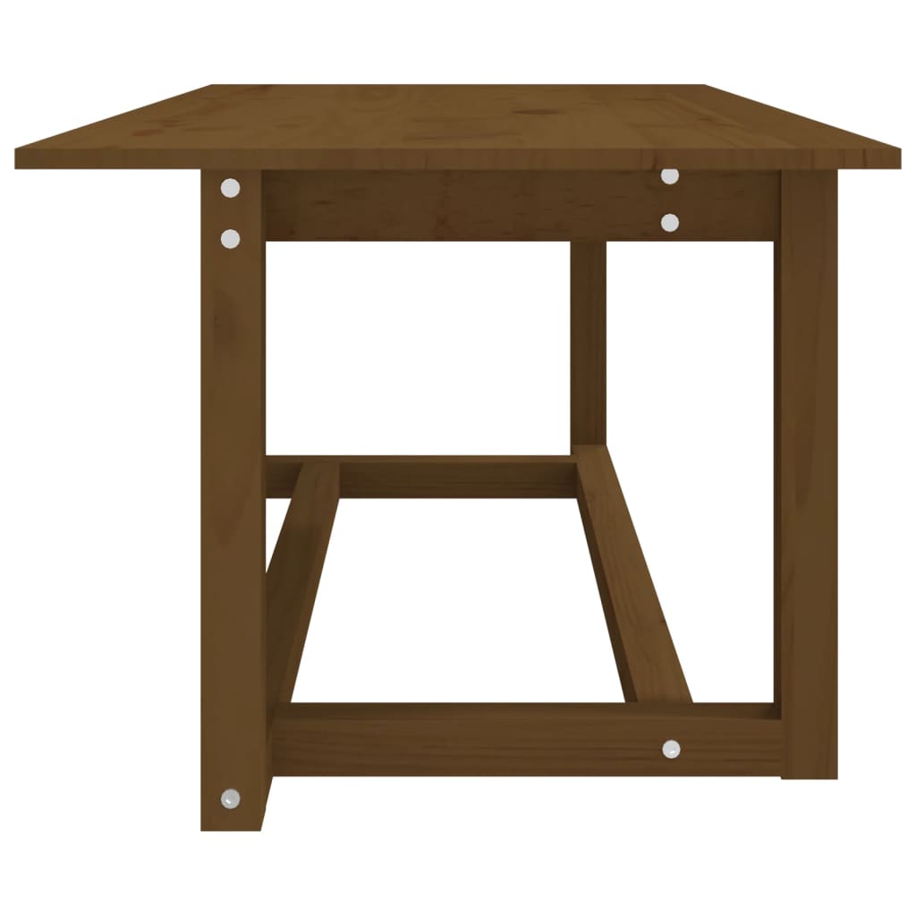 Table basse marron miel 110x55x45 cm en bois de pin massif