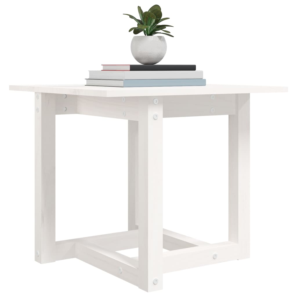Coffee Table White 50x50x45 cm Solid Pine