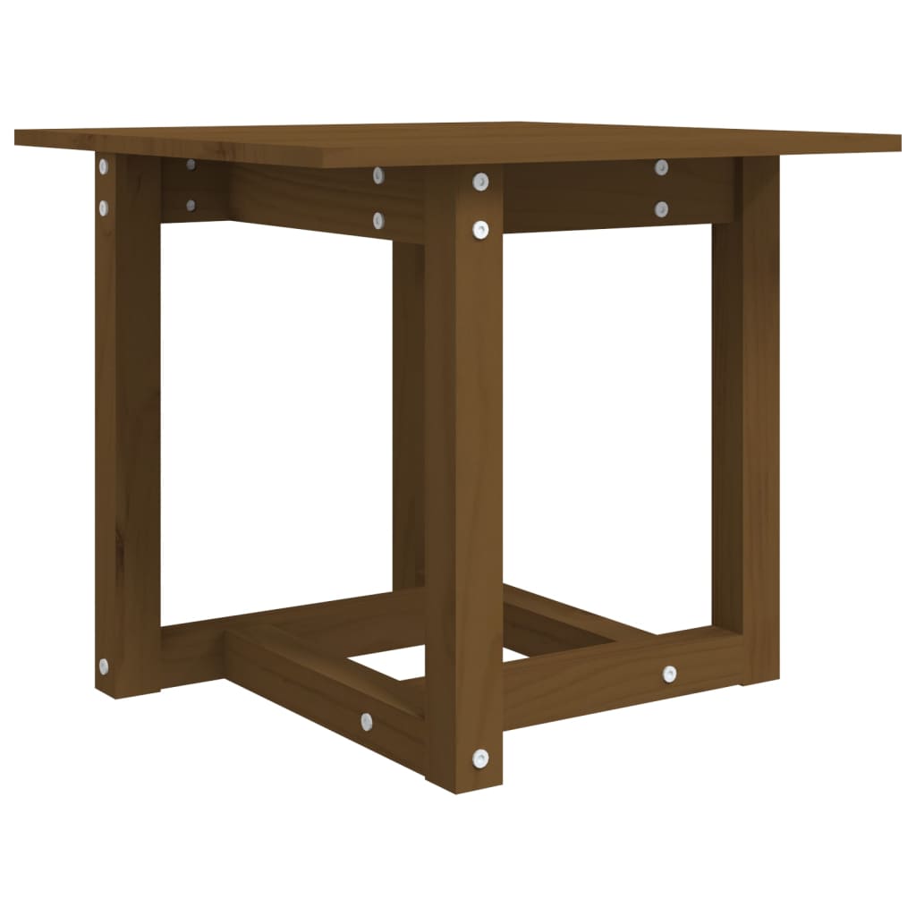 Table basse marron miel 50x50x45 cm en bois de pin massif