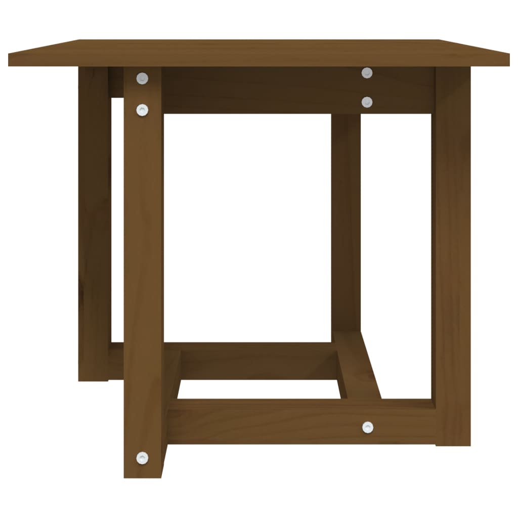 Table basse marron miel 50x50x45 cm en bois de pin massif