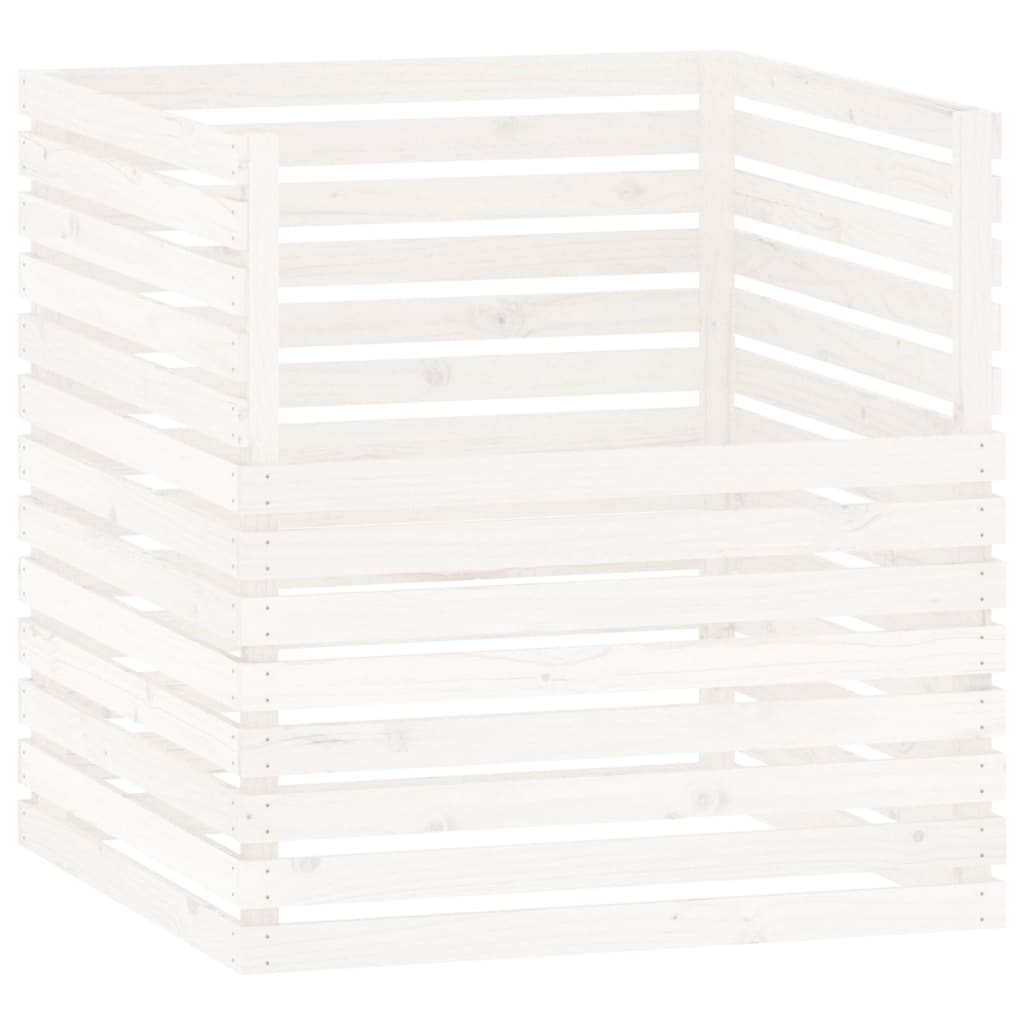 Composteur blanc 100x100x102 cm en pin massif