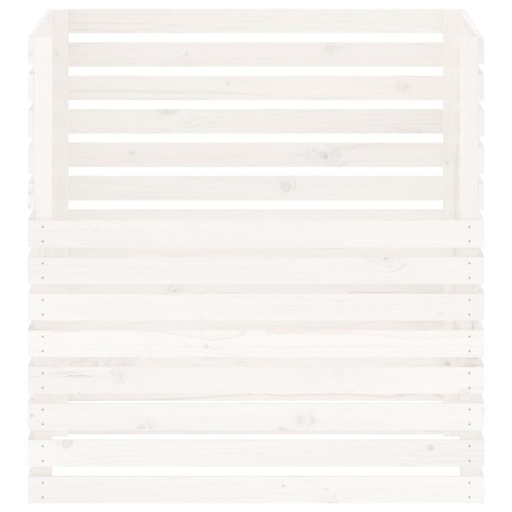 Composteur blanc 100x100x102 cm en pin massif