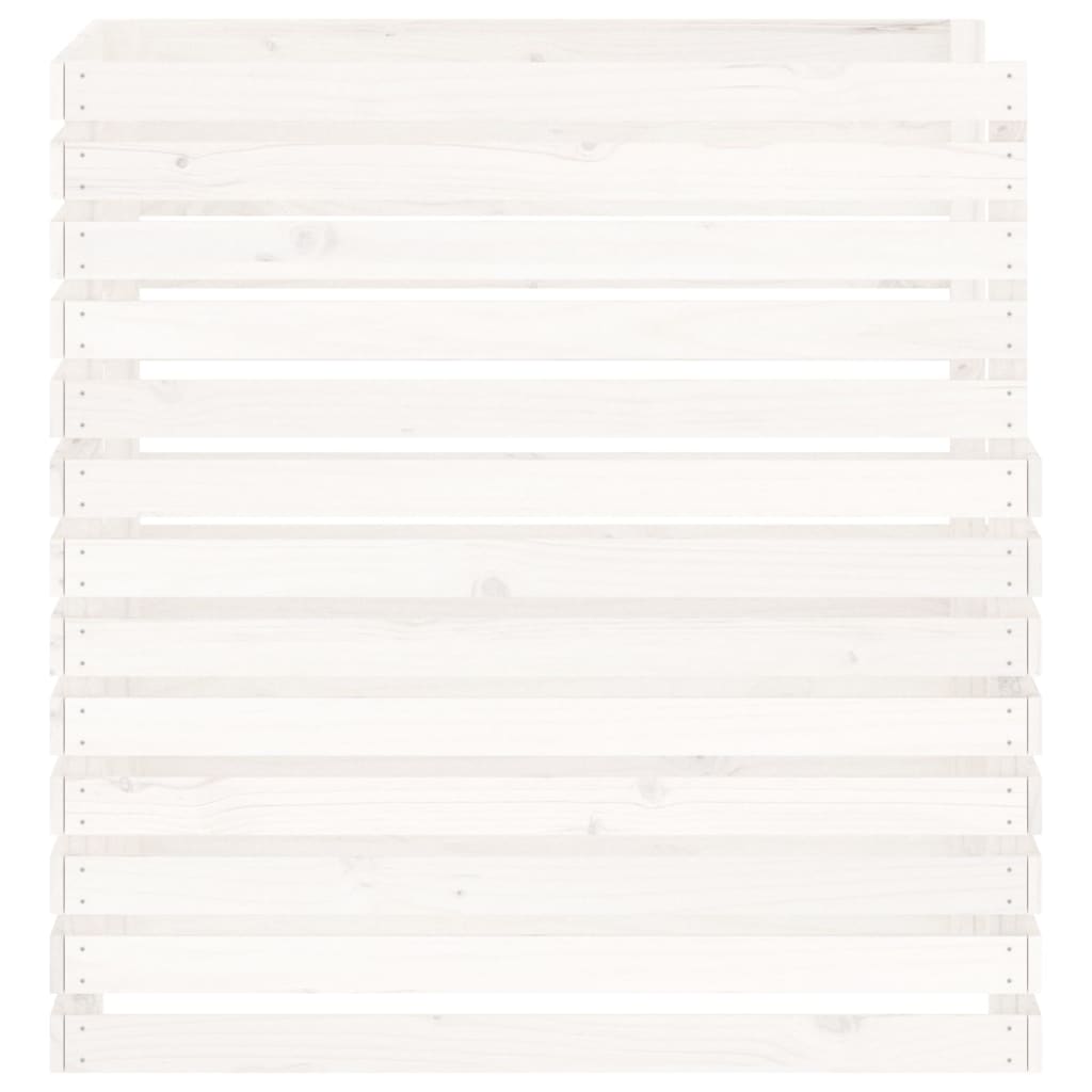 Composteur blanc 100x100x102 cm en pin massif