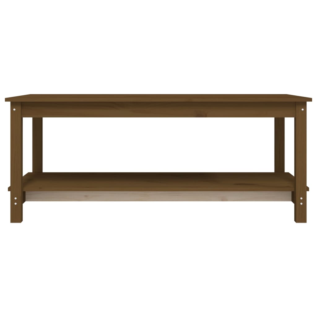 Table basse marron miel 110x55x45 cm en bois de pin massif