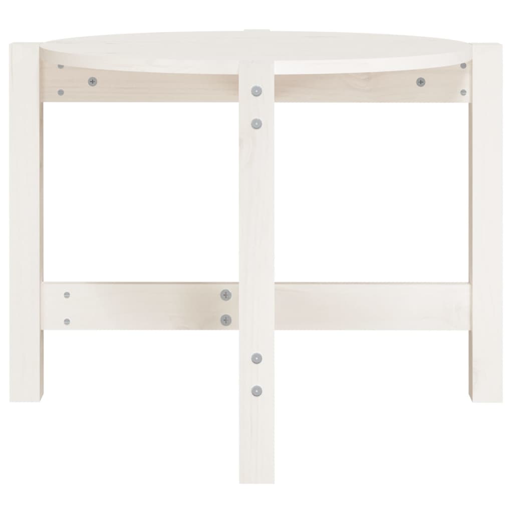 Coffee table white Ø 62.5x45 cm solid pine