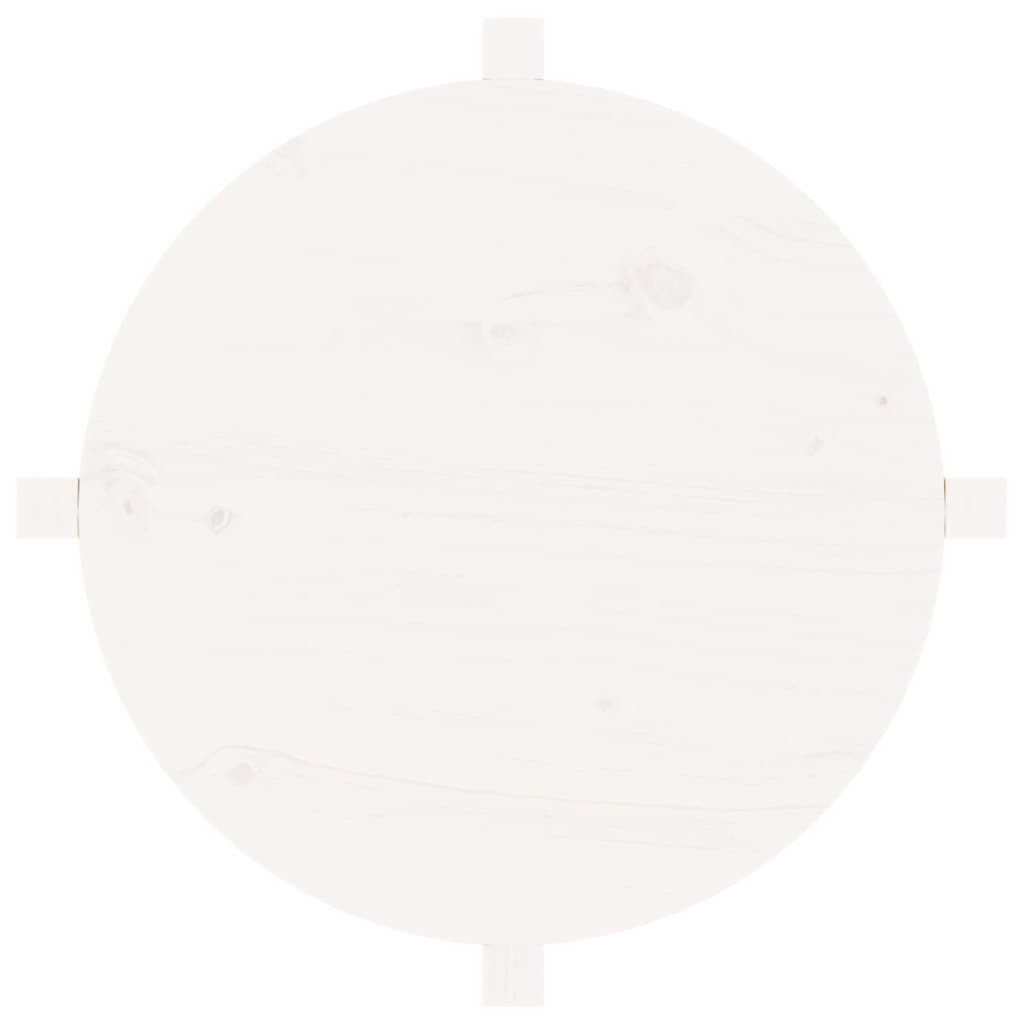 Coffee table white Ø 62.5x45 cm solid pine