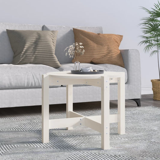Coffee table white Ø 62.5x45 cm solid pine