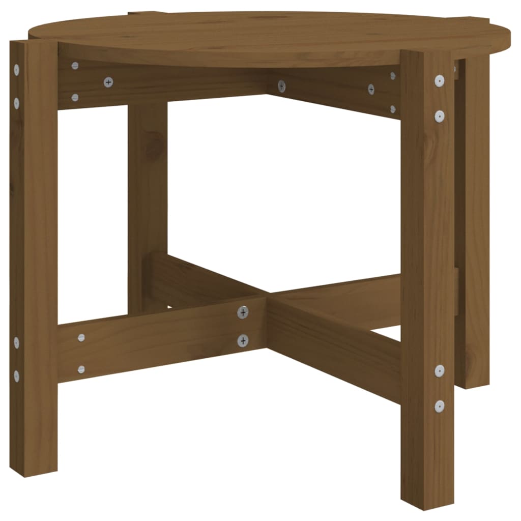 Table basse marron miel Ø 62,5x45 cm en bois de pin massif