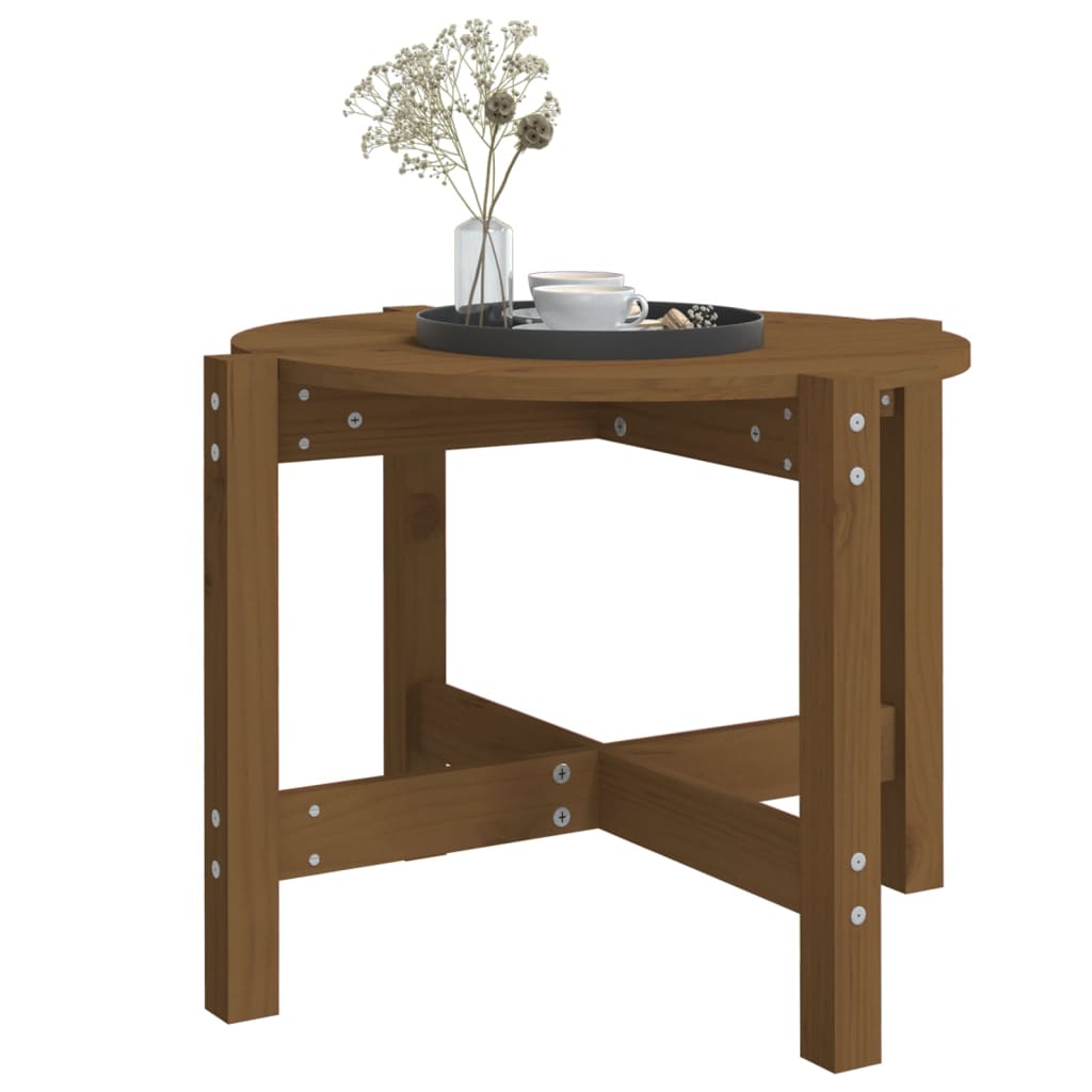 Table basse marron miel Ø 62,5x45 cm en bois de pin massif