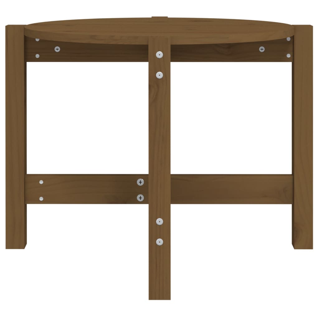 Table basse marron miel Ø 62,5x45 cm en bois de pin massif