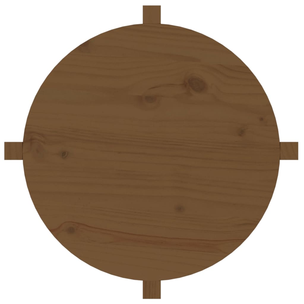 Table basse marron miel Ø 62,5x45 cm en bois de pin massif