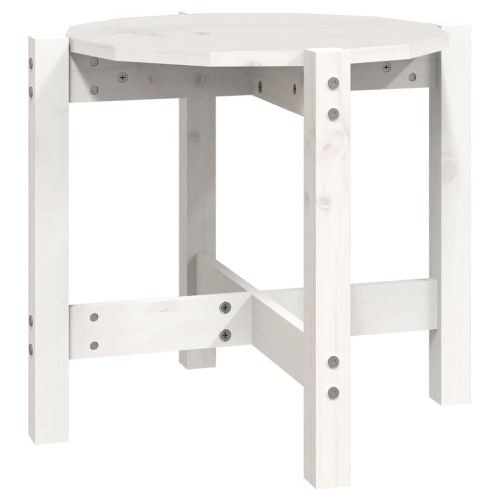Coffee Table White Ø 52.5x45 cm Solid Pine