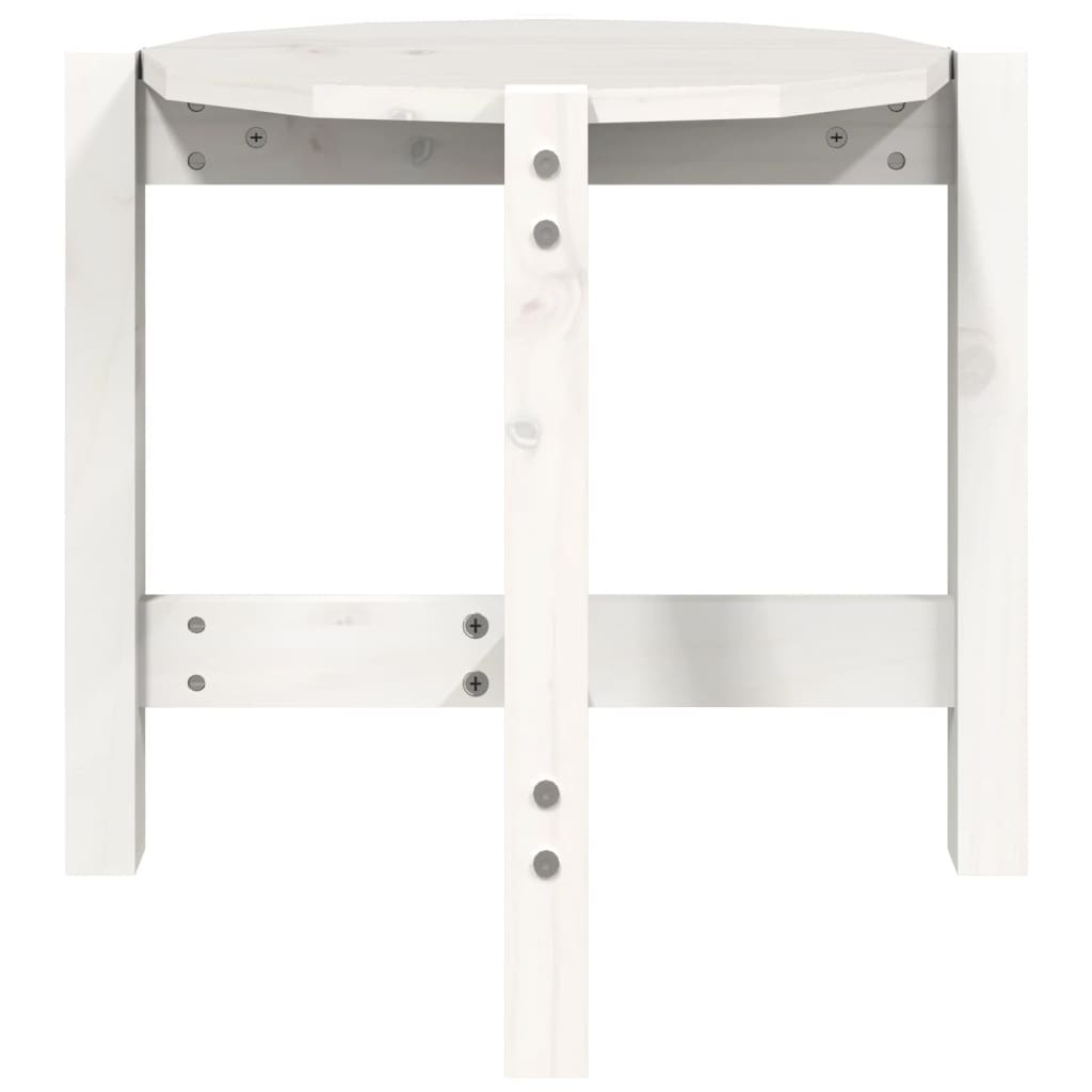 Coffee Table White Ø 52.5x45 cm Solid Pine