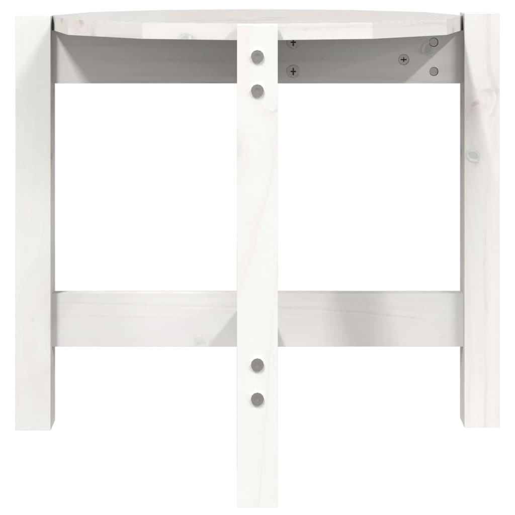 Coffee Table White Ø 52.5x45 cm Solid Pine