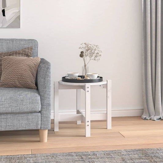 Coffee Table White Ø 52.5x45 cm Solid Pine