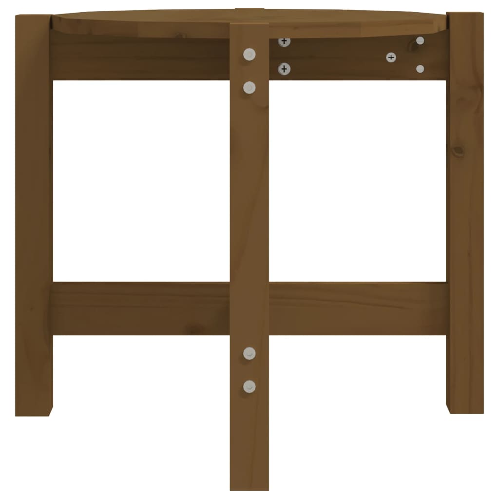 Table basse marron miel Ø 52,5x45 cm en bois de pin massif