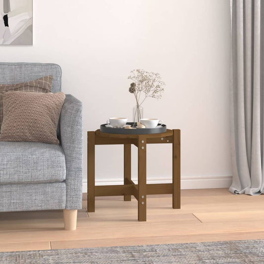 Table basse marron miel Ø 52,5x45 cm en bois de pin massif