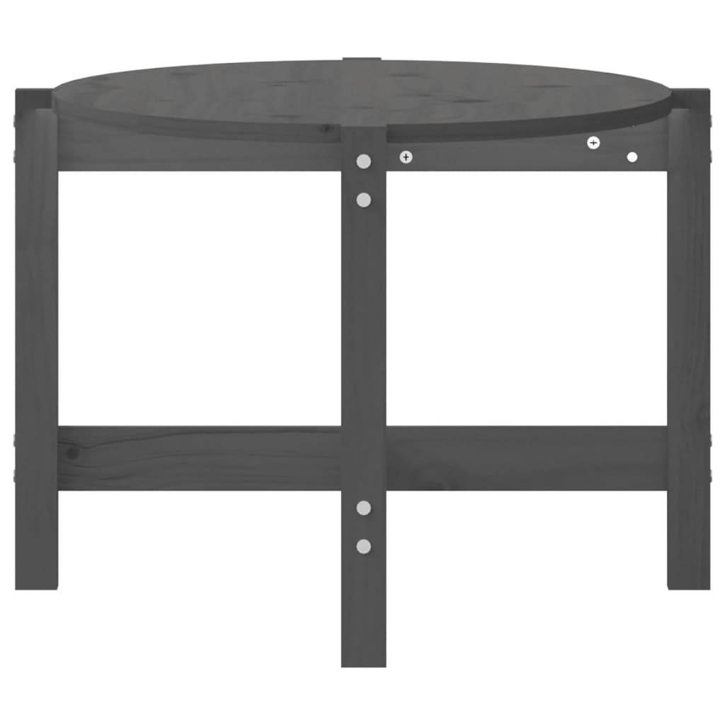 Table basse grise 118x63x45 cm en bois de pin massif