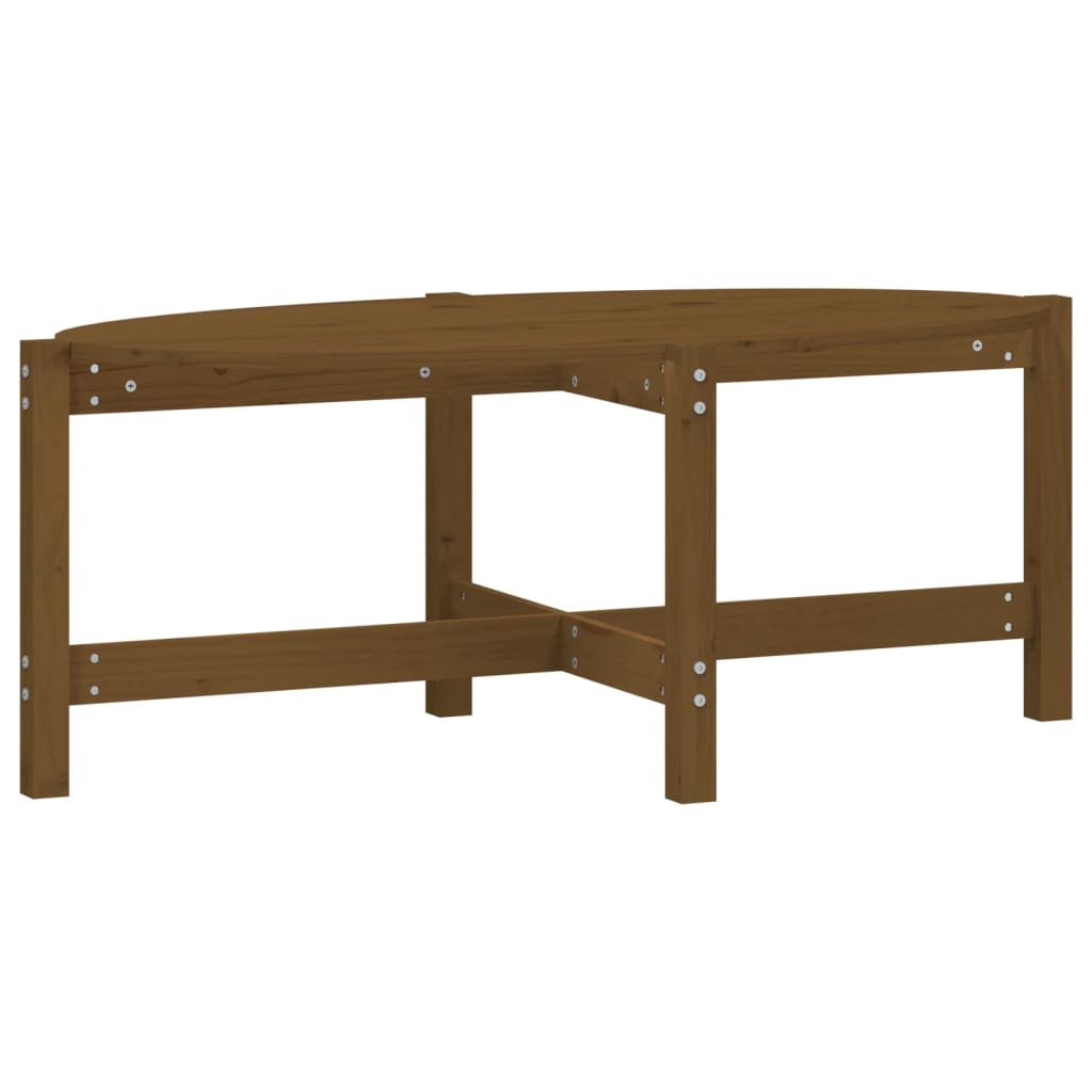 Table basse marron miel 118x63x45 cm en bois de pin massif