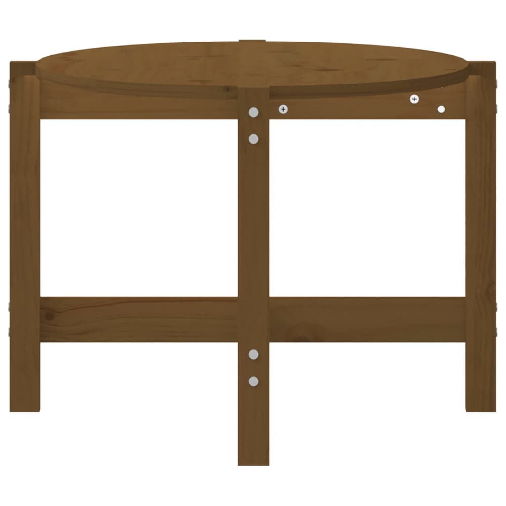 Table basse marron miel 118x63x45 cm en bois de pin massif