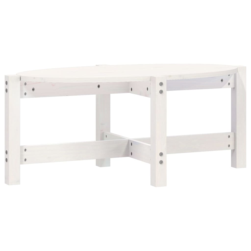 Coffee Table White 87x48x35 cm Solid Pine