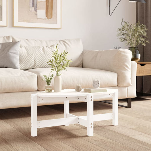 Coffee Table White 87x48x35 cm Solid Pine