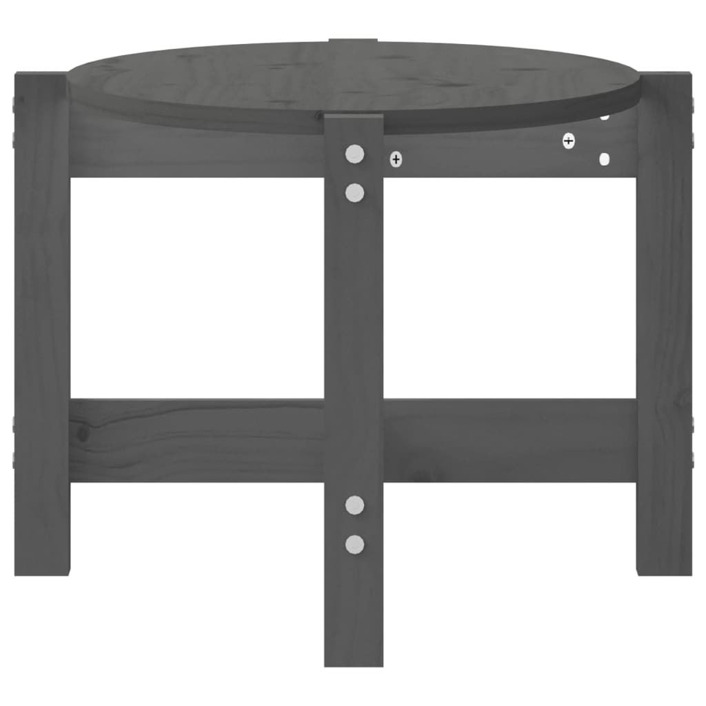 Table basse grise 87x48x35 cm en bois de pin massif